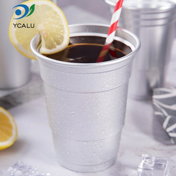 Cốc uống nước bằng nhôm tùy chỉnh dùng một lần 16oz