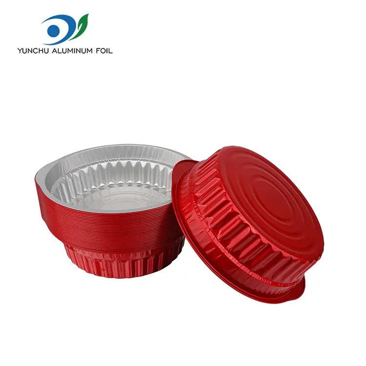 Nồi nóng dùng một lần và chảo thùng nhôm màu đỏ