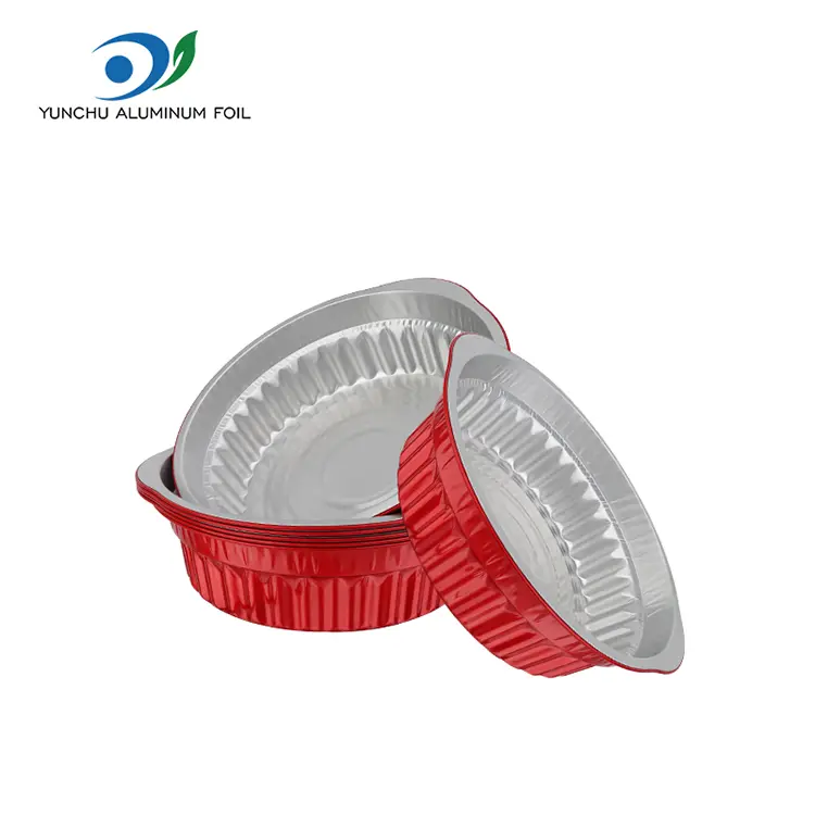 Nồi nóng dùng một lần và chảo thùng nhôm màu đỏ