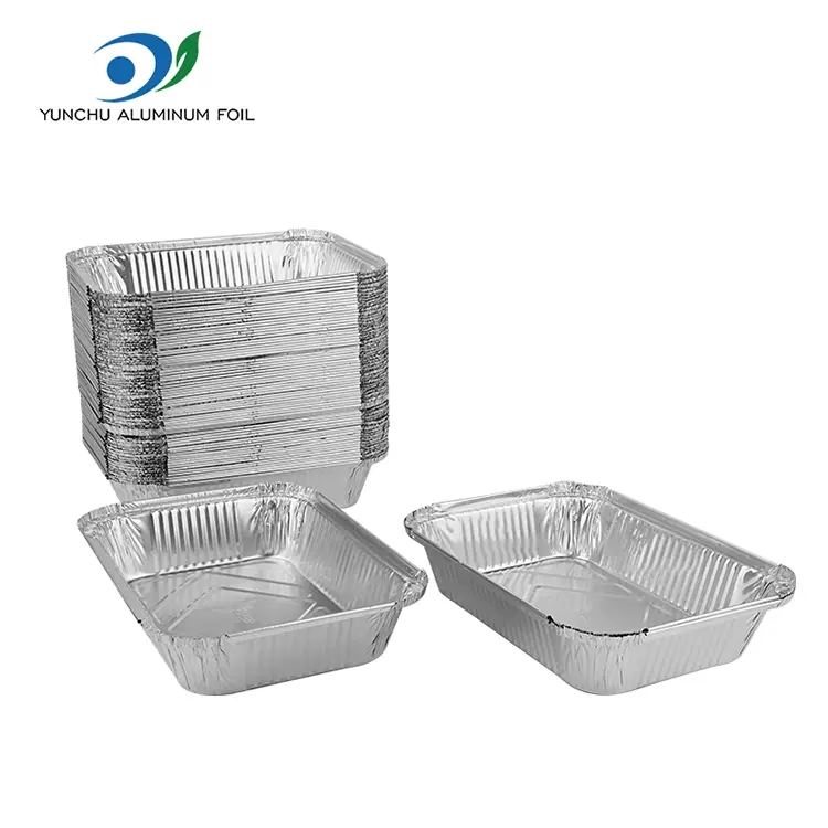 Hộp đựng thịt nướng dùng một lần hộp đựng thùng nhôm bạc
