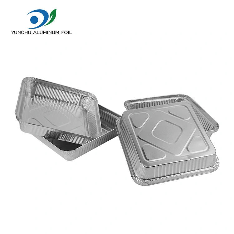 BBQ dùng một lần xiên hộp đựng giấy nhôm bạc