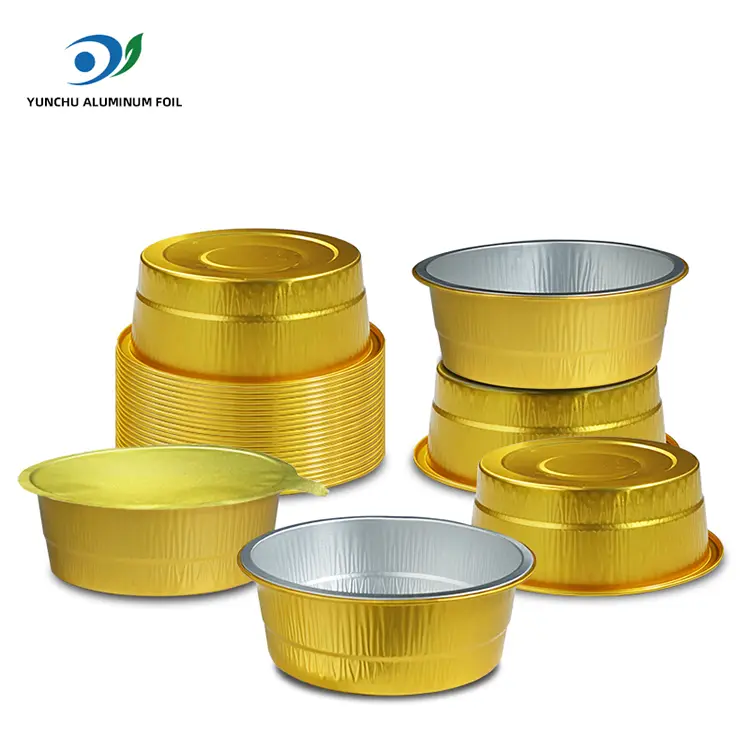 Phục vụ dùng dùng một lần, hộp đựng nhôm tròn bằng nhôm