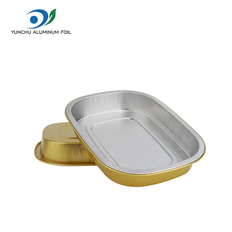 Tấm hộp đựng bằng nhôm nướng bằng vàng dùng một lần
