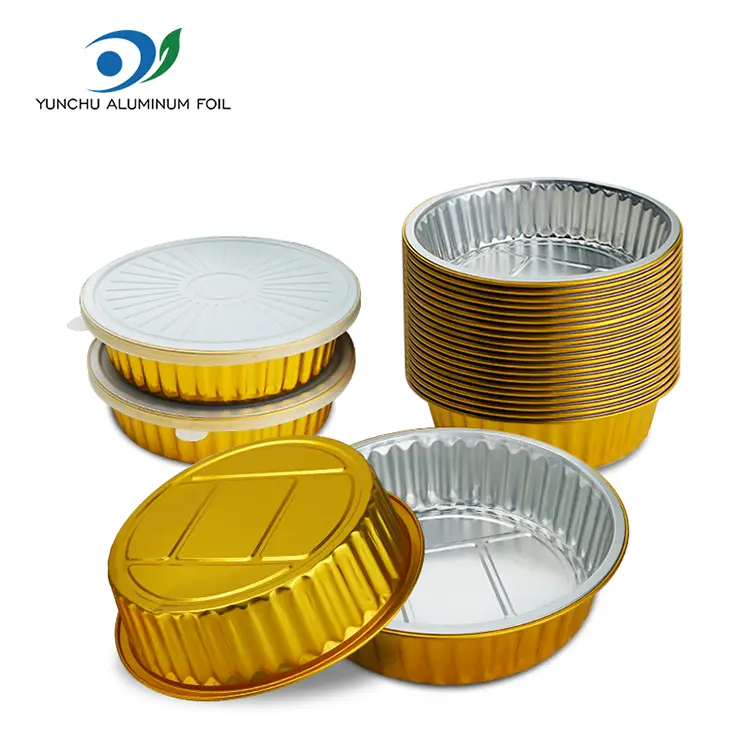 Vật chứa bằng nhôm tròn gratin gratin Golden
