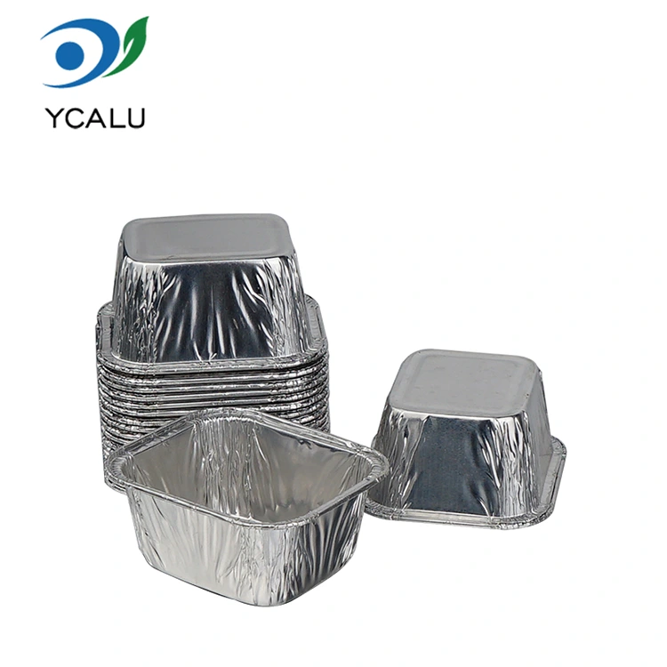 Khay nướng bánh hình chữ nhật dùng một lần Hộp đựng thực phẩm bằng nhôm bạc