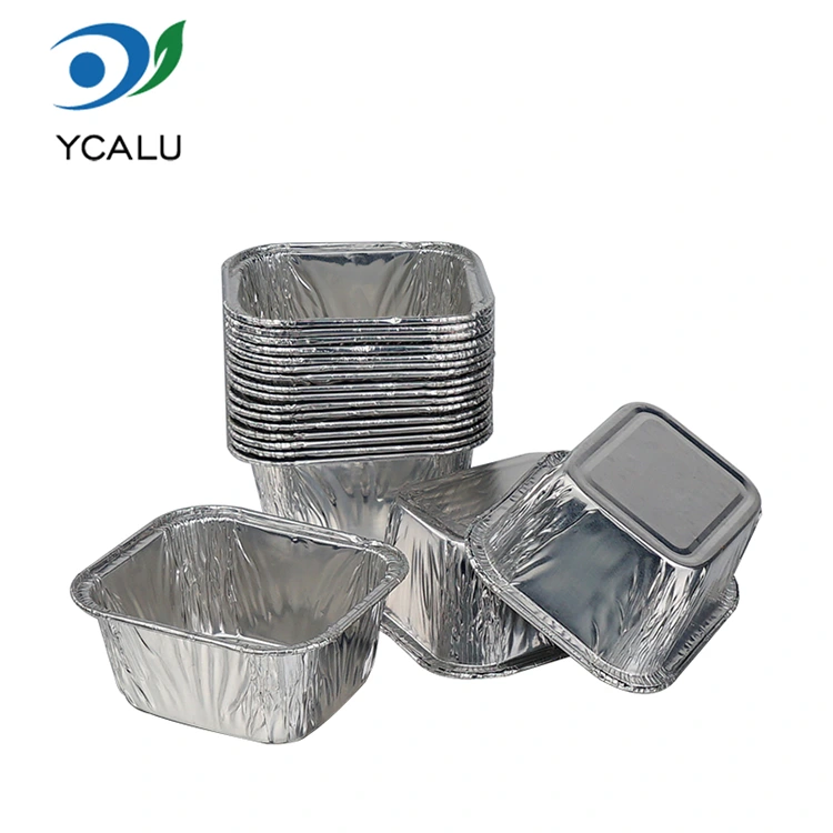 Khay nướng bánh hình chữ nhật dùng một lần Hộp đựng thực phẩm bằng nhôm bạc
