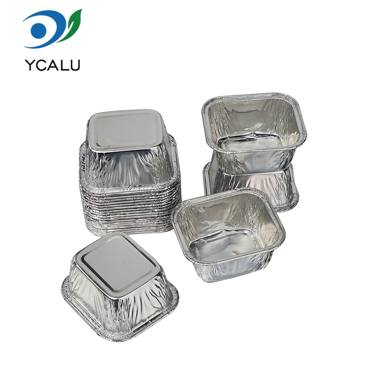Khay nướng bánh hình chữ nhật dùng một lần Hộp đựng thực phẩm bằng nhôm bạc