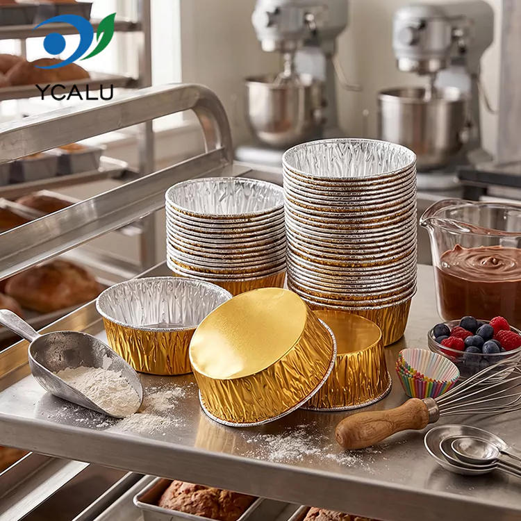Khay nướng tròn dùng một lần Hộp đựng thực phẩm bằng nhôm bạc Khay nướng tròn dùng một lần Hộp đựng thực phẩm bằng nhôm bạc