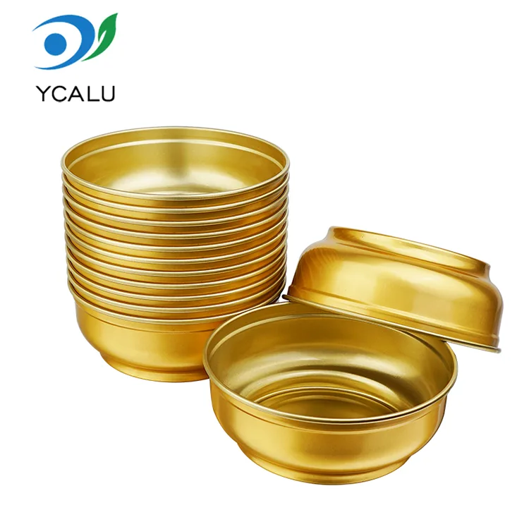 Bát vàng tròn dung tích lớn dùng một lần Hộp đựng bằng nhôm