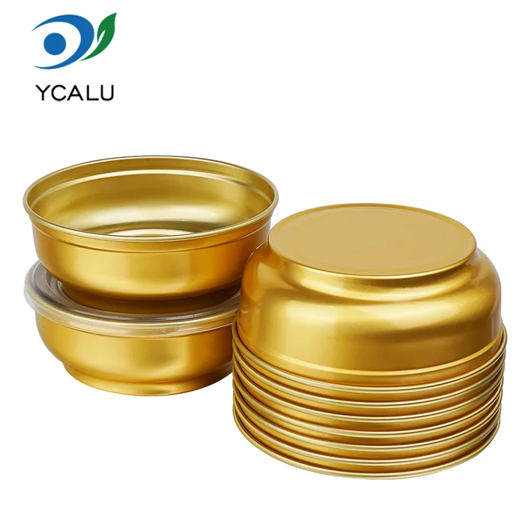 Bát vàng tròn dung tích lớn dùng một lần Hộp đựng bằng nhôm