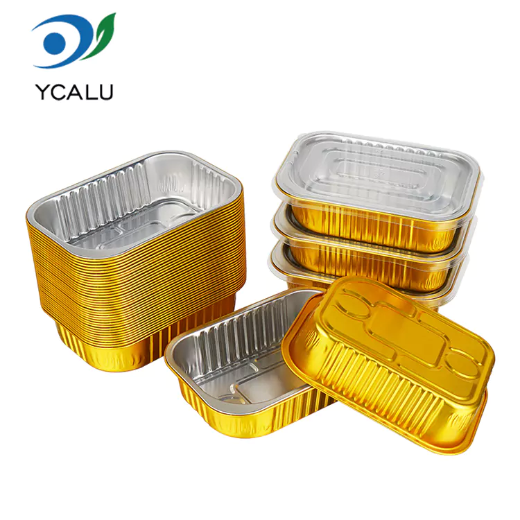 Hộp đựng giấy nhôm đựng thức ăn hình vuông dùng một lần Hộp đựng giấy nhôm đựng thức ăn hình vuông dùng một lần