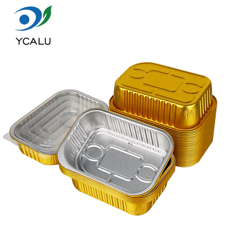 Hộp đựng giấy nhôm đựng thức ăn hình vuông dùng một lần