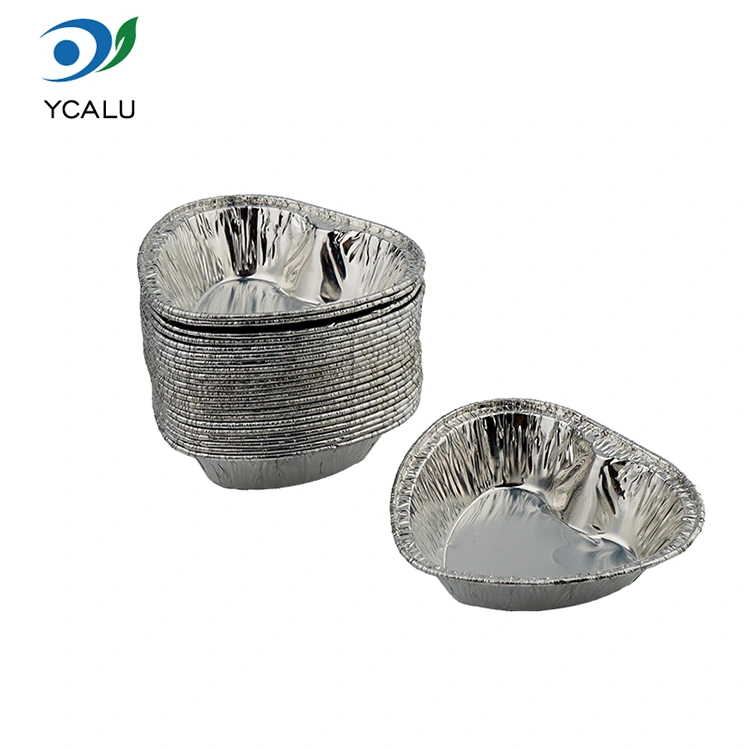 Nồi chiên không dầu hình trái tim Hộp đựng bằng nhôm màu bạc