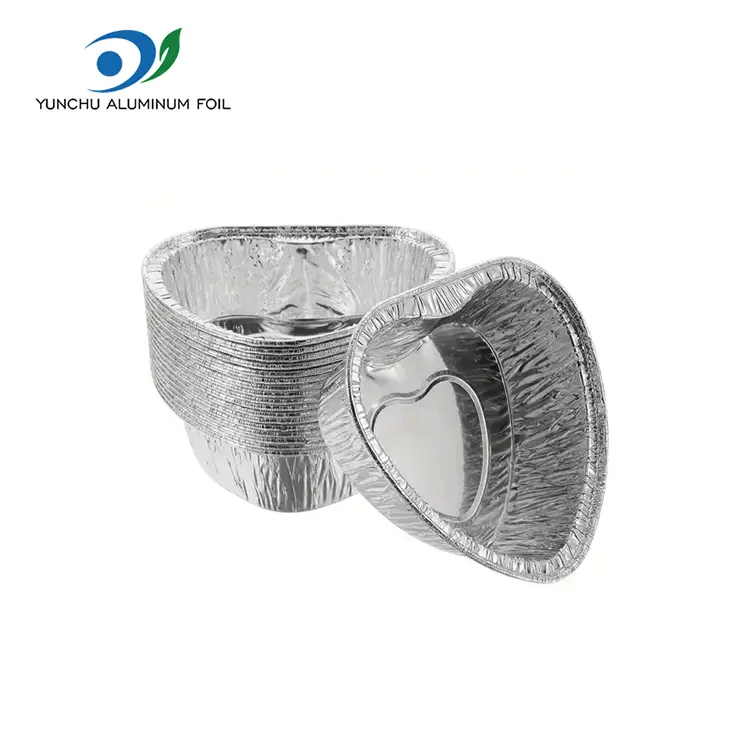 Bánh hình trái tim không khí nồi chiên hộp đựng nhôm bạc