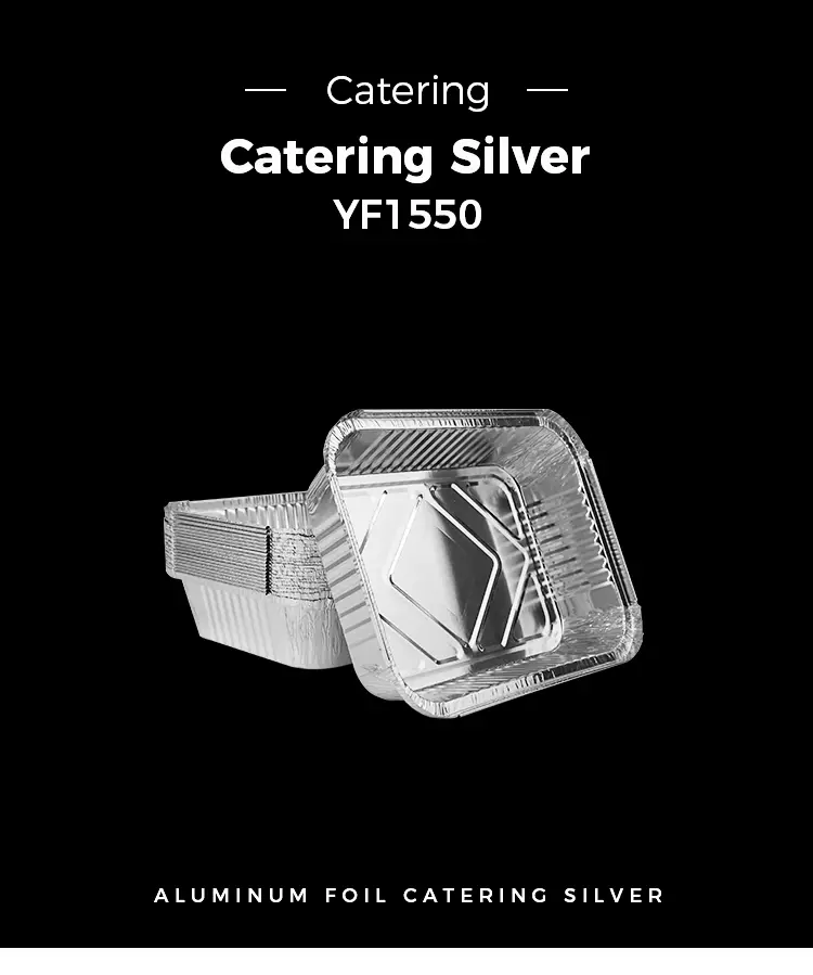 Rectangular take-out barbecue Silver Aluminum Foil Containers