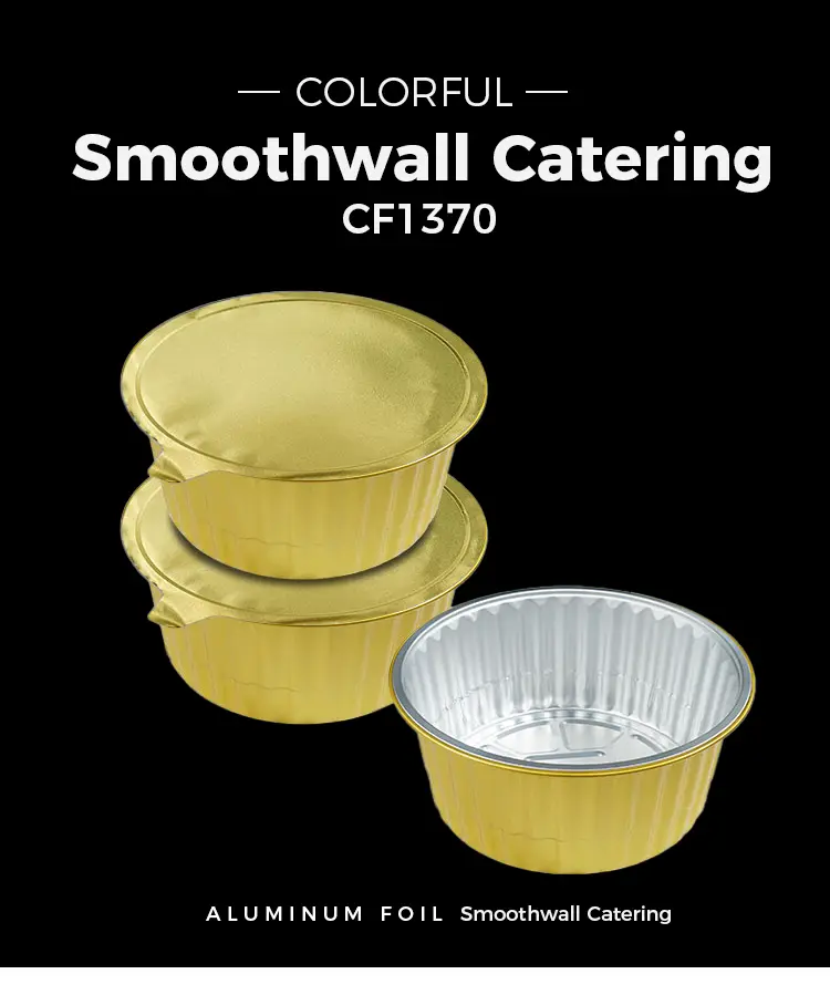 Disposable baking tray dining Golden Aluminum Foil Containers