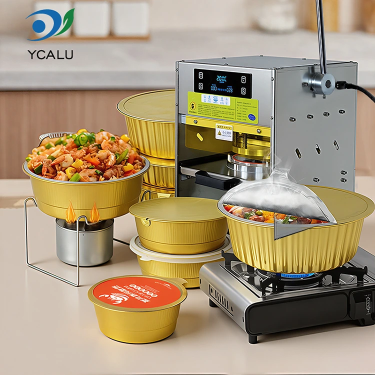 Máy hàn nhiệt thủ công với hộp đựng lá nhôm vàng