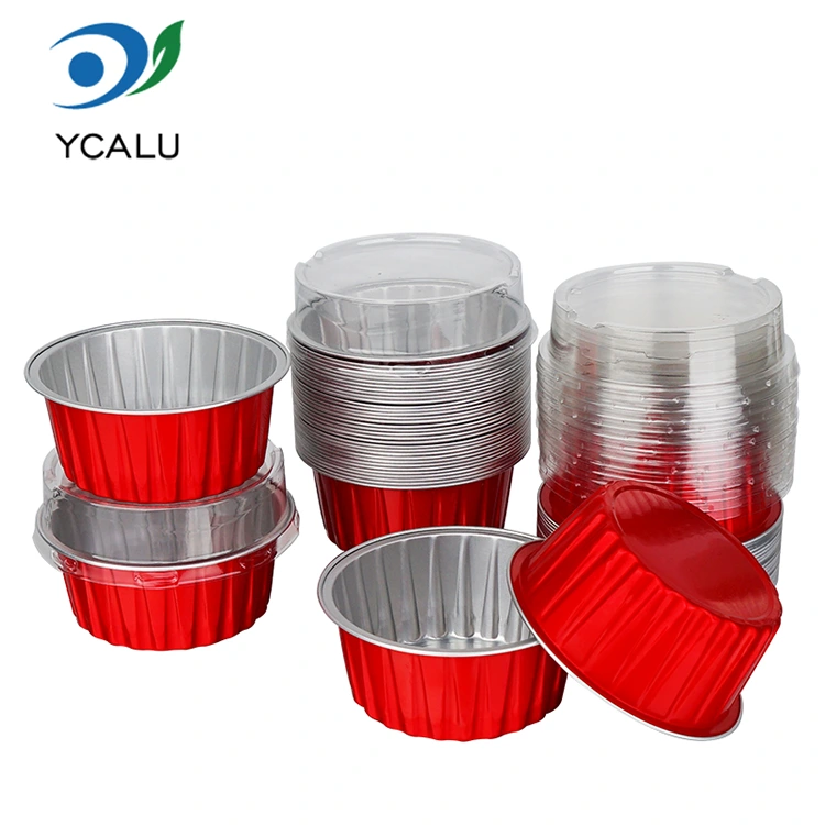 Những chiếc bánh cupcake đầy màu sắc nướng một lần Hộp đựng giấy nhôm Smoothwall