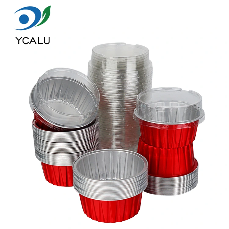 Những chiếc bánh cupcake đầy màu sắc nướng một lần Hộp đựng giấy nhôm Smoothwall
