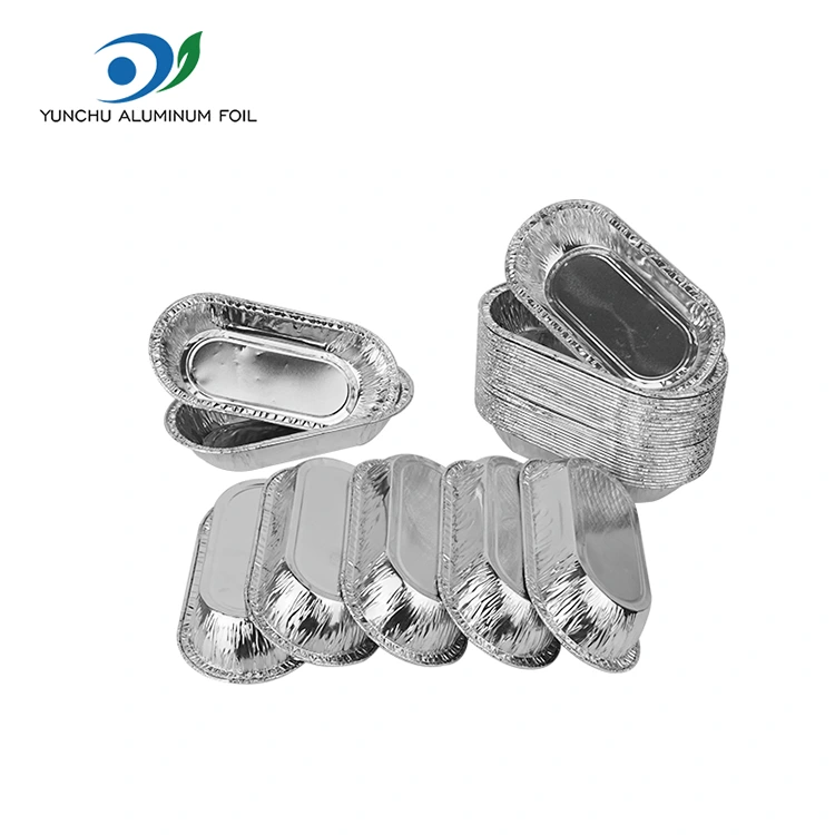 Thùng đựng thức ăn bằng nhôm bạc hình bầu dục
