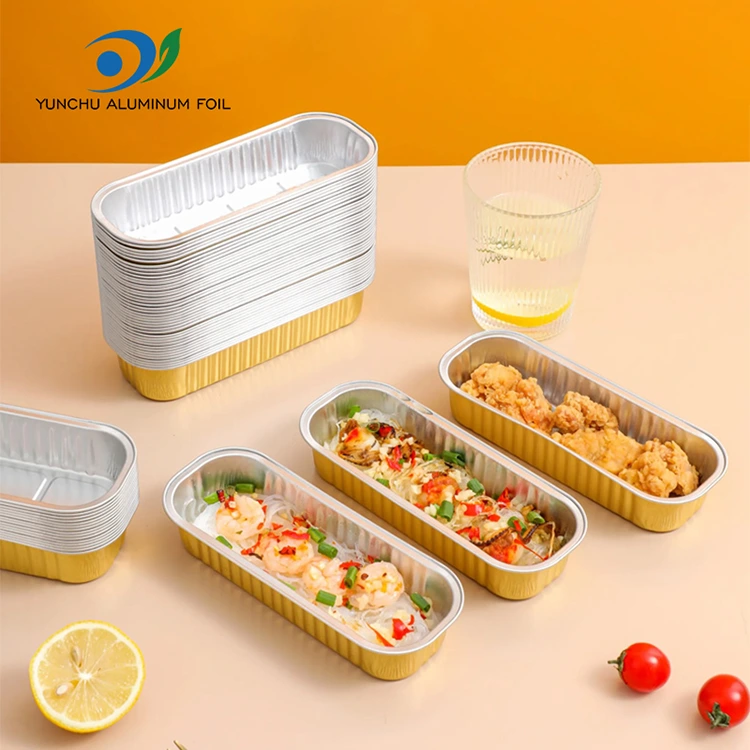 Bánh nướng hình chữ nhật nhôm nhôm nhôm hộp đựng