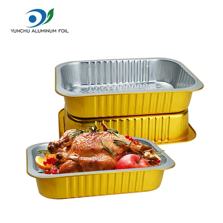 Thùng chứa nhôm vàng hình chữ nhật