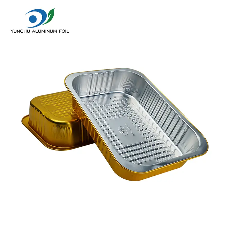 Thùng chứa nhôm vàng hình chữ nhật