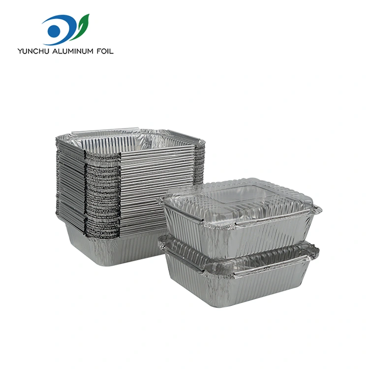 Gratin hình chữ nhật được đóng gói hộp đựng nhôm bạc