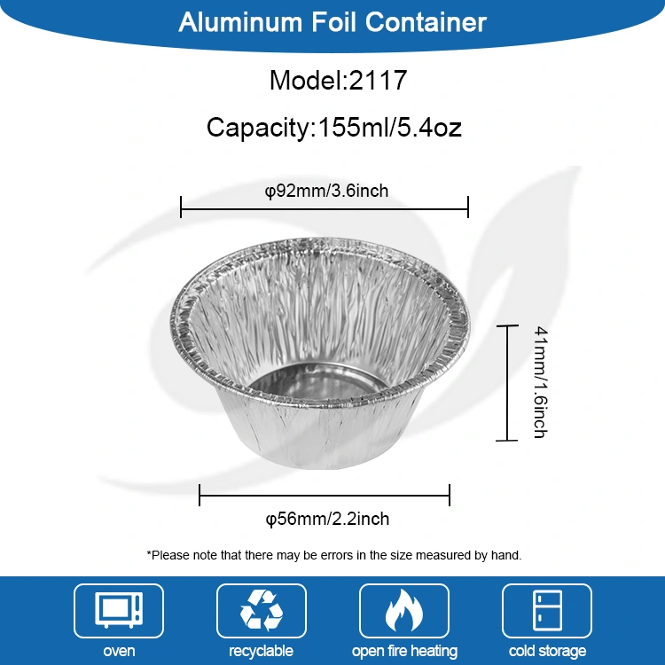 Bánh tròn Bánh Bánh Silver Aluminum Foil Food Container