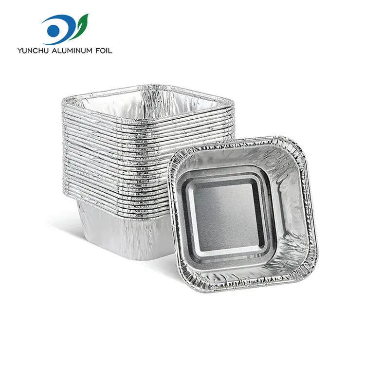 Bình không khí vuông nướng hộp đựng nhôm bạc